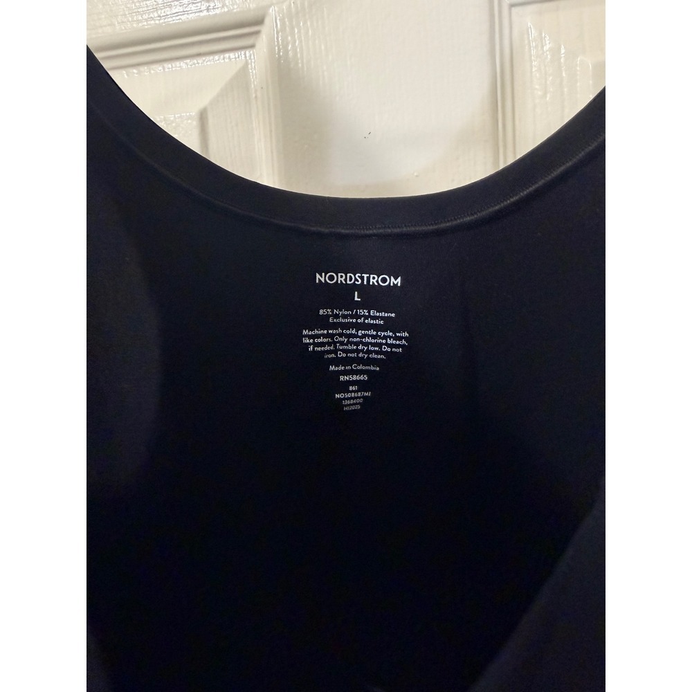 Nordstrom Womens Black Seamless Scoop Neck Tank Top Camisole Large NO508687MI - Picture 2 of 4